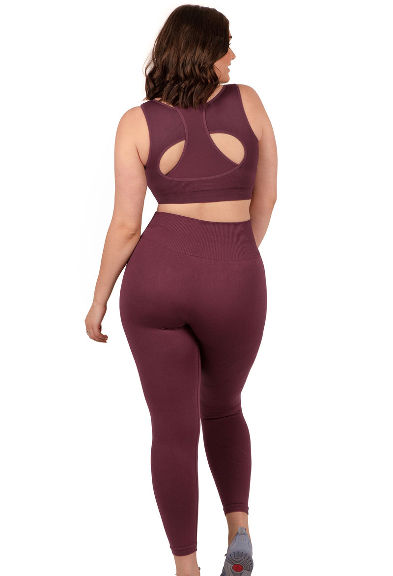 Sports Set - Triple-layer Support Racer Bra & Seamless High Waist Full Length Leggings