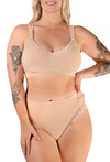 Cushion Padded Strap Wire Free Maternity & Nursing Bra and High Cut Brief Set