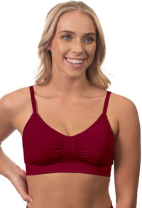 Red Bamboo Padded Wire Free Bra and High Cut Brief Set