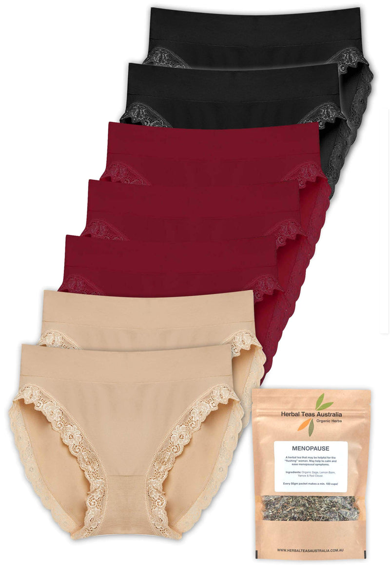 Lace High Cut Briefs + Menopause Relief Tea Set