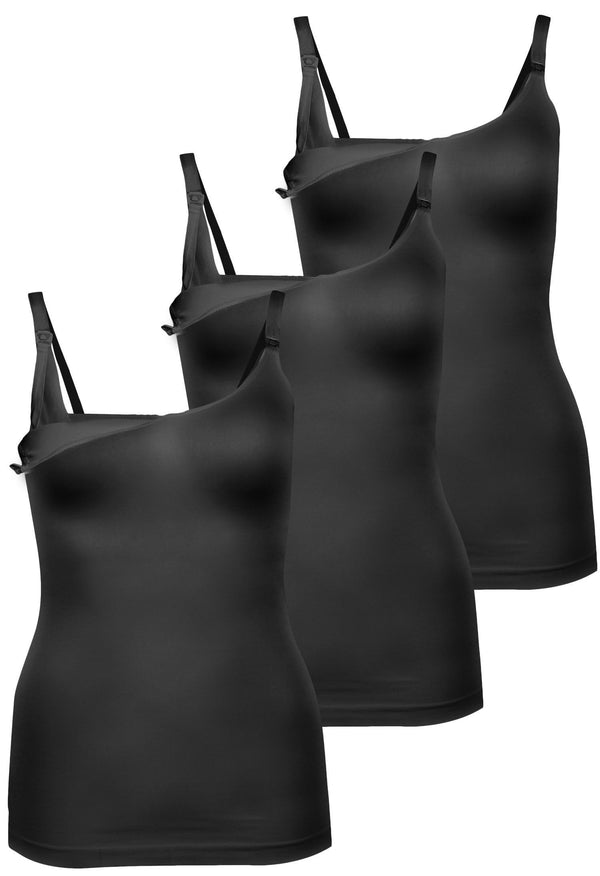 Bamboo Nursing Camisole with Built-In Bra - Fancy 3 Pack