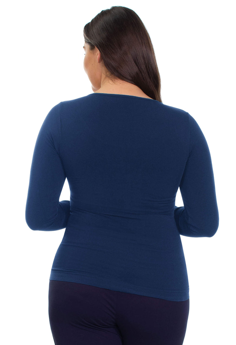 Curvy Bamboo Long Sleeve Top - 3 Pack