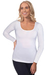 Women's white Long Sleeve Top