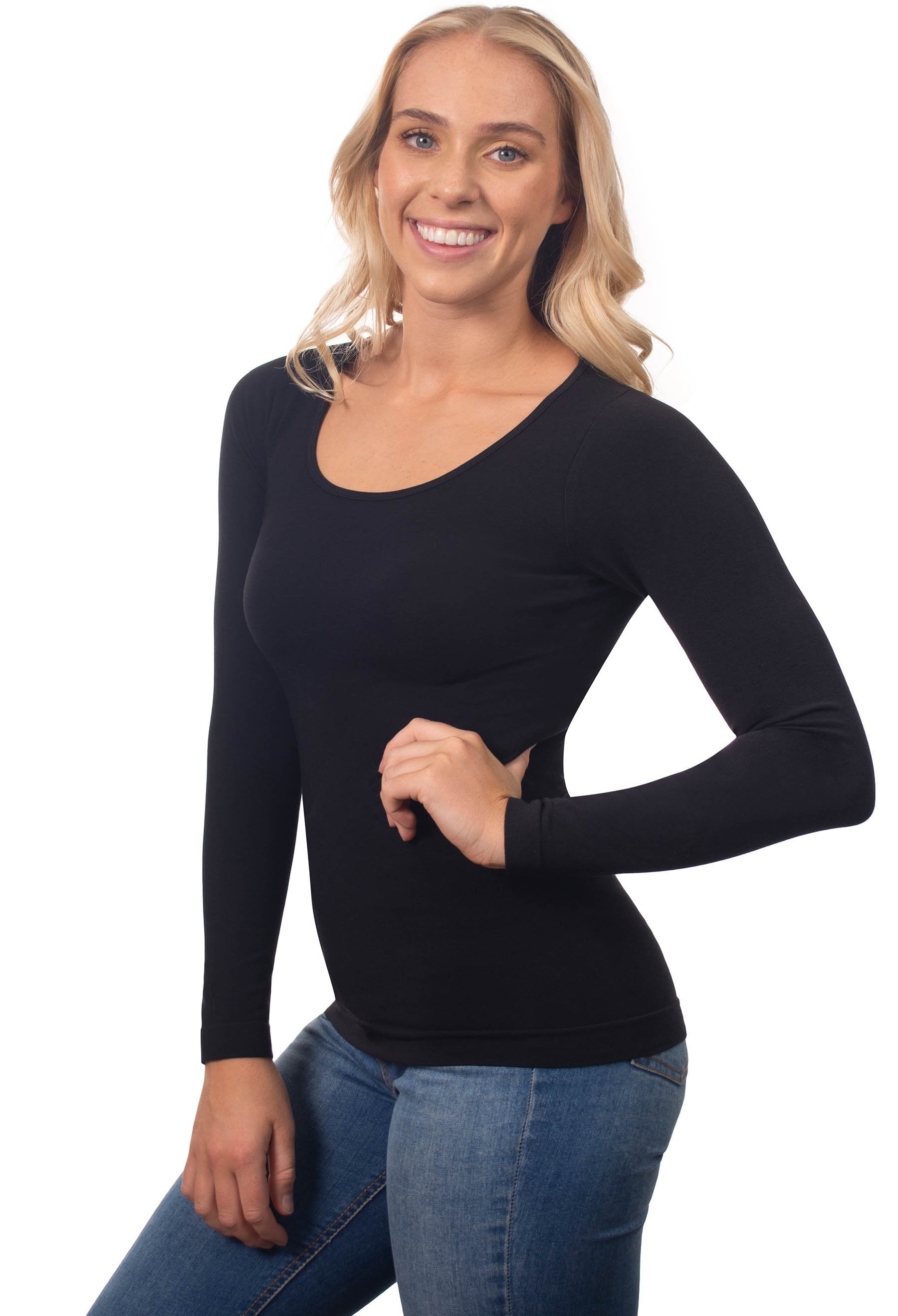 Black Bamboo Long Sleeve Top