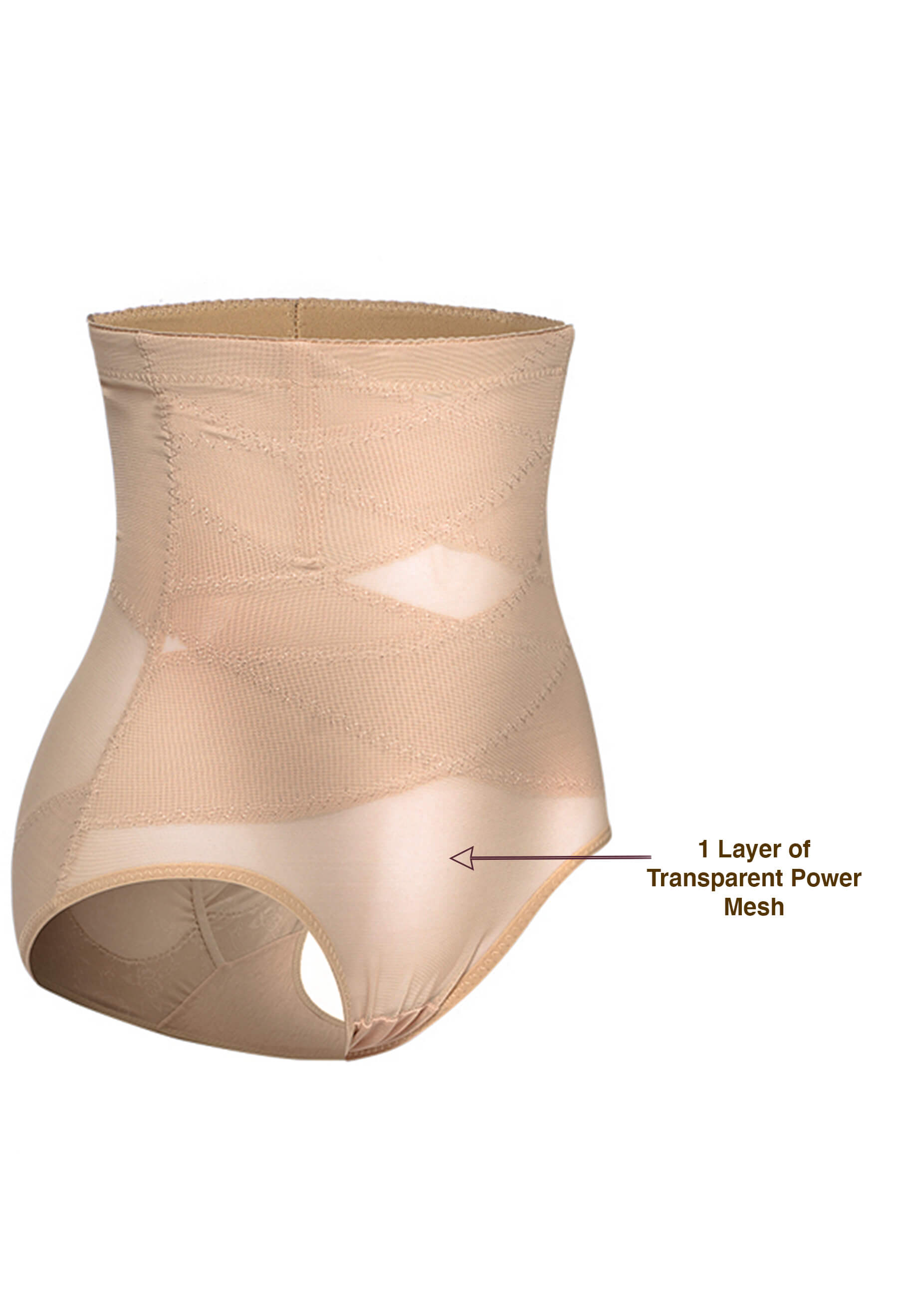 High Waist Power Mesh Tummy Control Brief