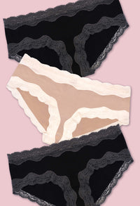 No Panty Line Cotton Low Rise Hipster Brief - 3 Pack