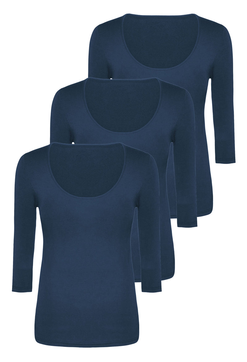 Bamboo 3/4 Sleeve Top - 3 Pack