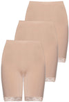 Curvy Anti Chafing High Rise Long Cotton Shorts - 3 Pack