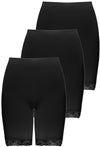 High Rise Long Cotton Thermal Shorts - 3 Pack