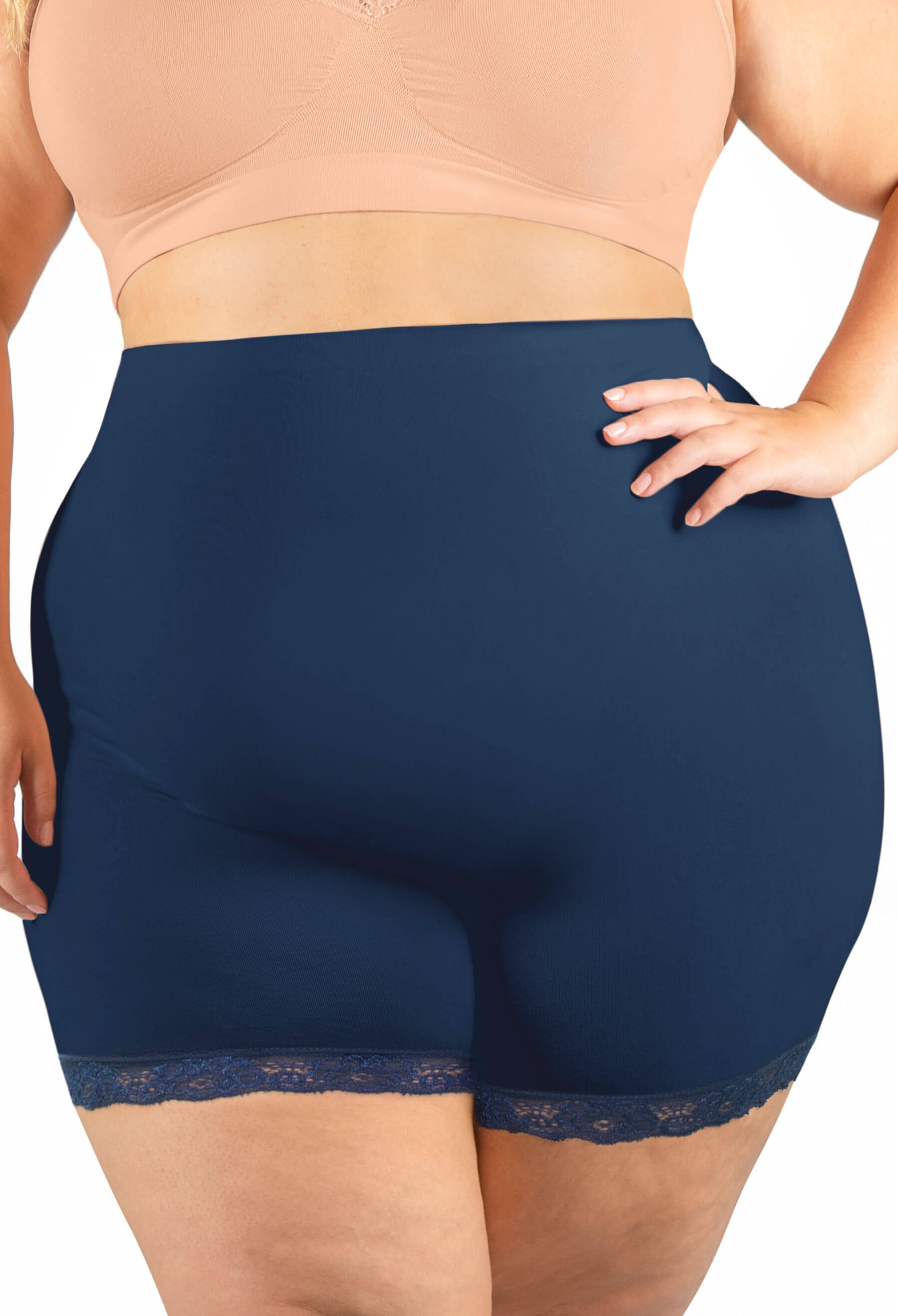 Curvy Anti Chafing High Rise Petite Cotton Shorts