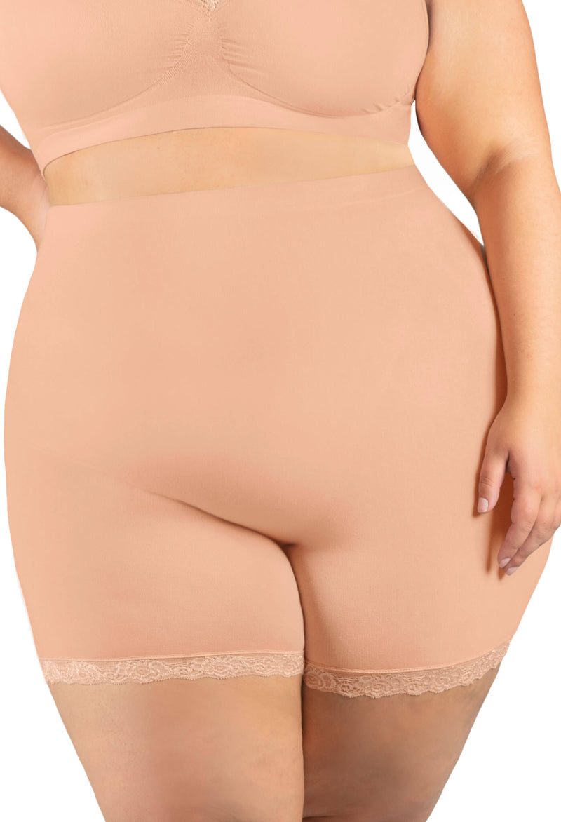 Plus Size Anti Chafing High Rise Petite Cotton Shorts