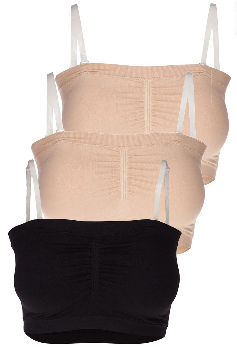 Travel Essentials - Soft Comfort Padded Bandeau 3 Pack