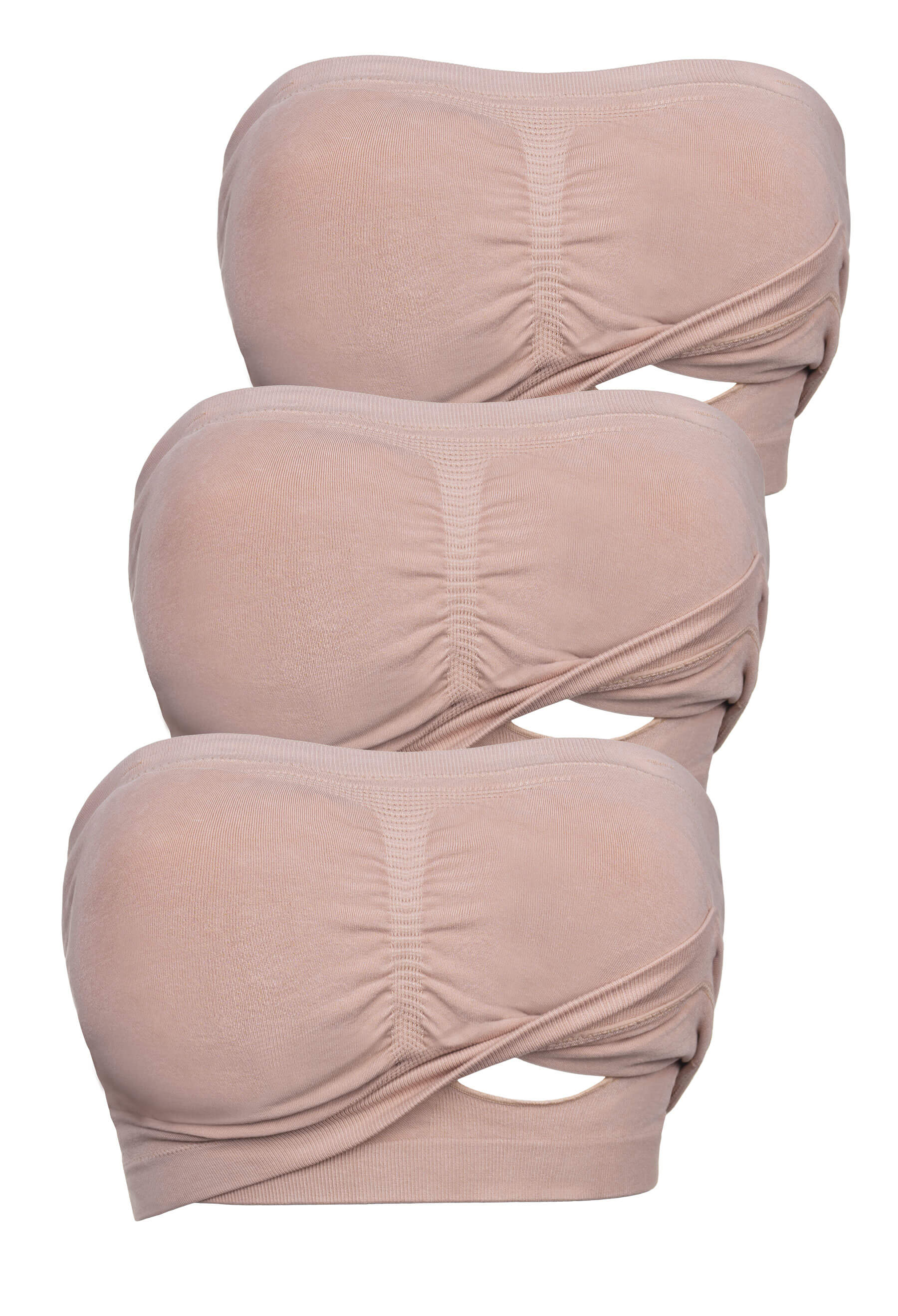 Full Bust Bamboo Strapless Maternity & Nursing Wire Free ﻿Bra - 3 Pack