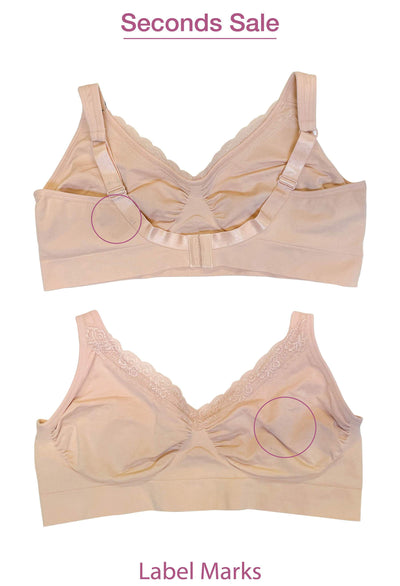 Nude Lace Minimiser Wire Free Bra - Seconds Sale