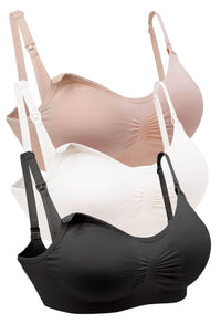 Bamboo Wire Free Maternity & Nursing Bra - Neutrals 3 Pack