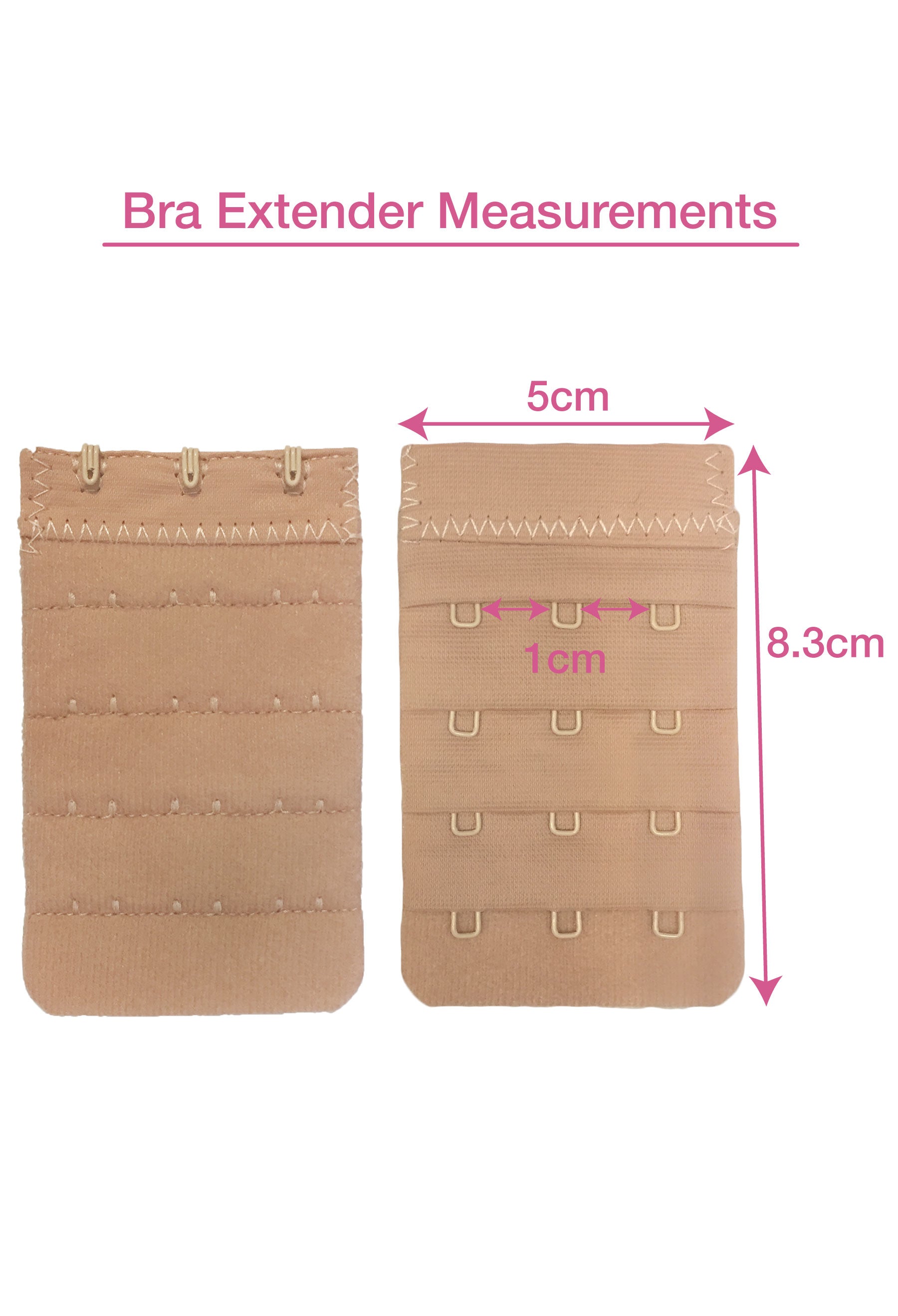 3x4 Hook Bra Extender 2 Pack