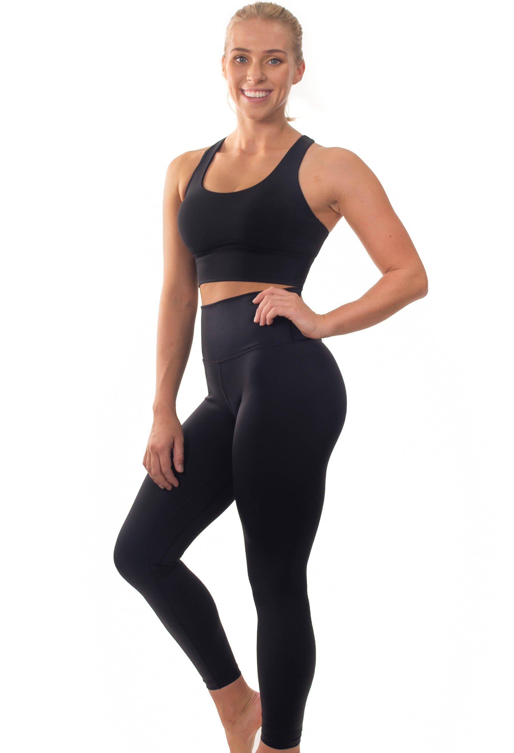 Mesh Racer Bra + High Waisted Leggings Athleisure Set