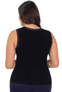 Luxury Cotton Rich Lace Curvy Tank Top