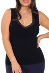 Luxury Cotton Rich Lace Curvy Tank Top