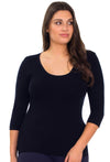 Curvy Bamboo 3/4 Sleeve Top - 3 Pack