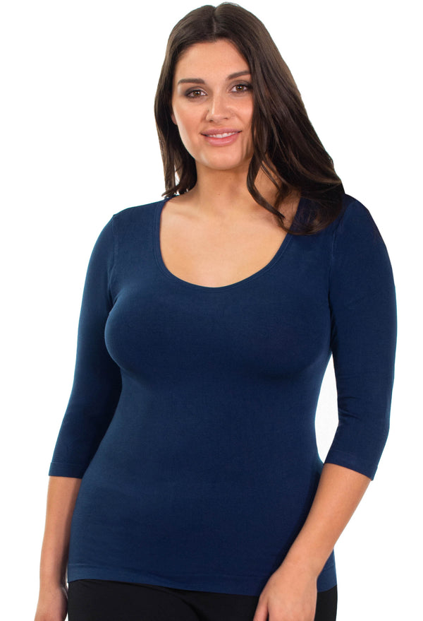 Curvy Bamboo 3/4 Sleeve Top