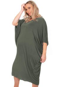 Maternity Bamboo V Neck Draped Dress - 2 Pack