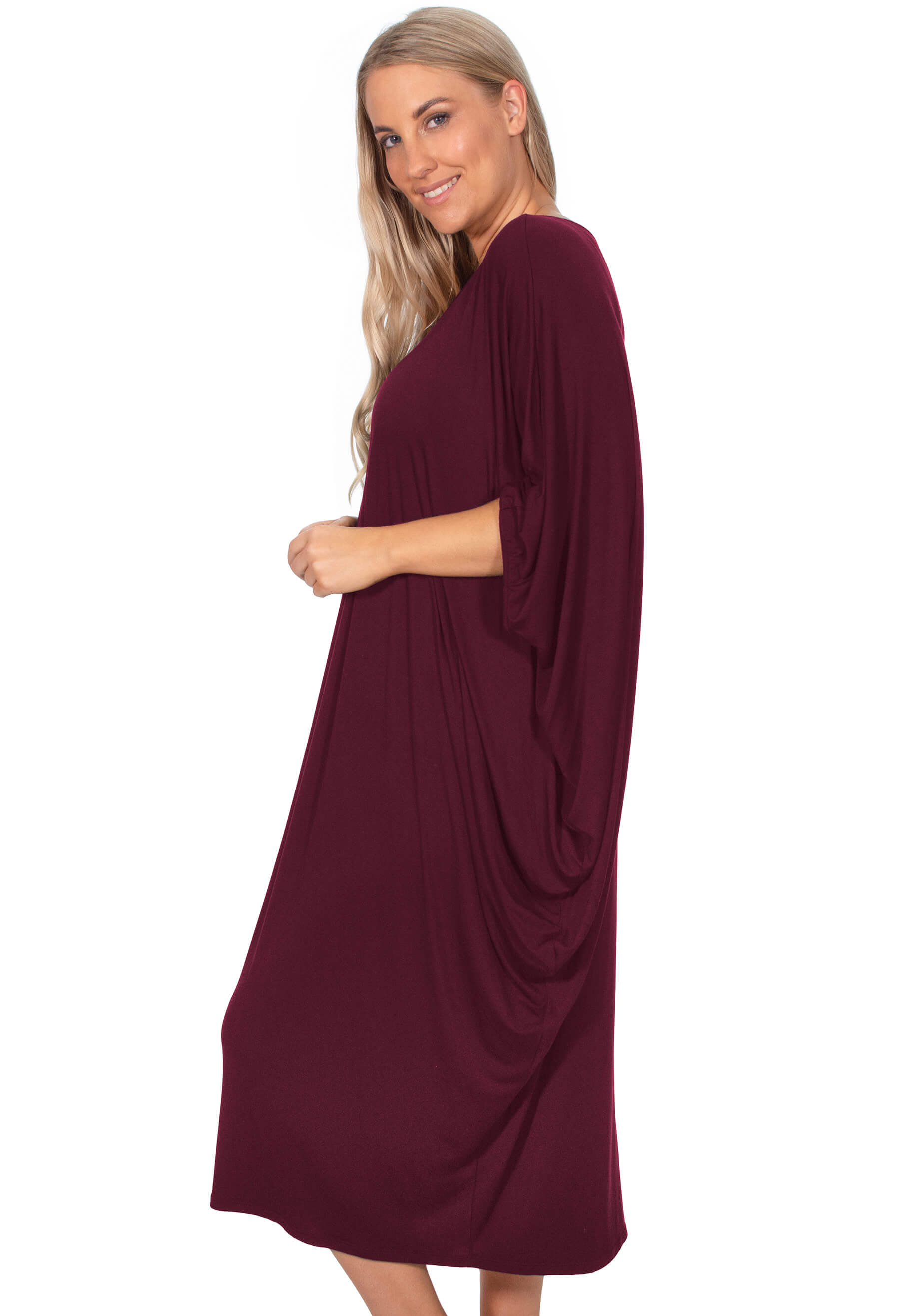 Bamboo V Neck Draped Dress - 2 Pack