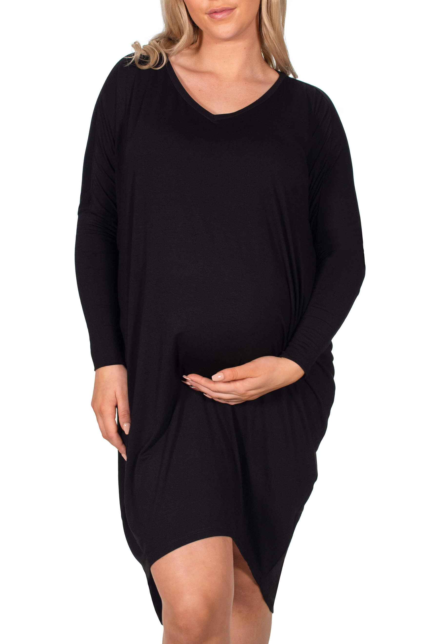 Maternity Bamboo Long Sleeve Tunic Dress