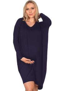 Maternity Bamboo Long Sleeve Tunic Dress - 2 Pack