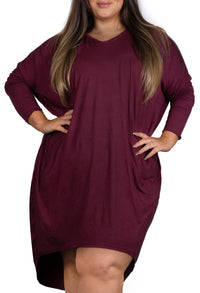 Plus Size Bamboo Long Sleeve Tunic Dress