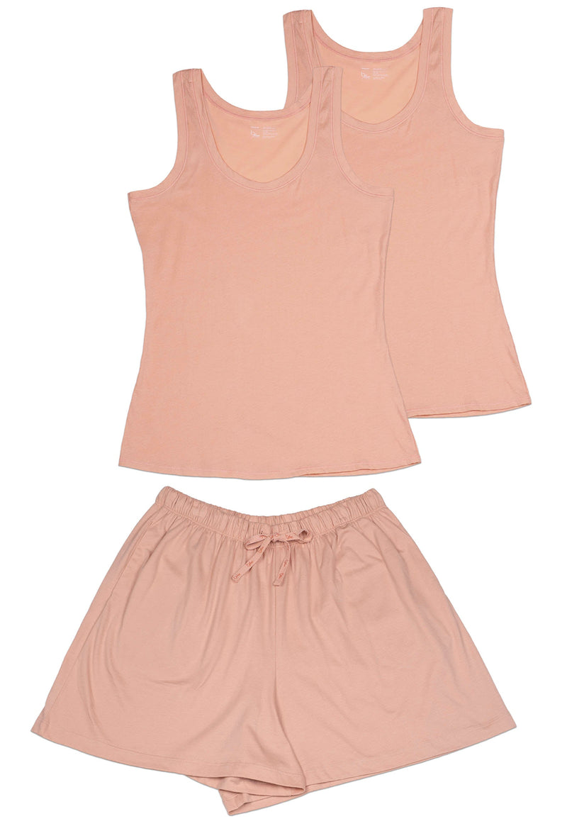 100% Cotton Tank Tops and 100% Cotton Lounge Shorts Set