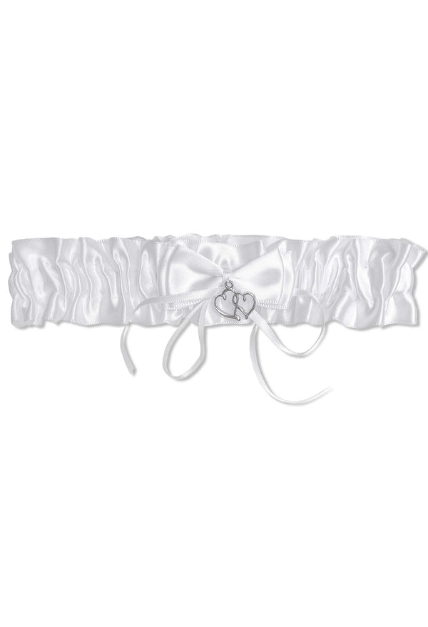 Bridal Garter Deluxe - Silver Heart