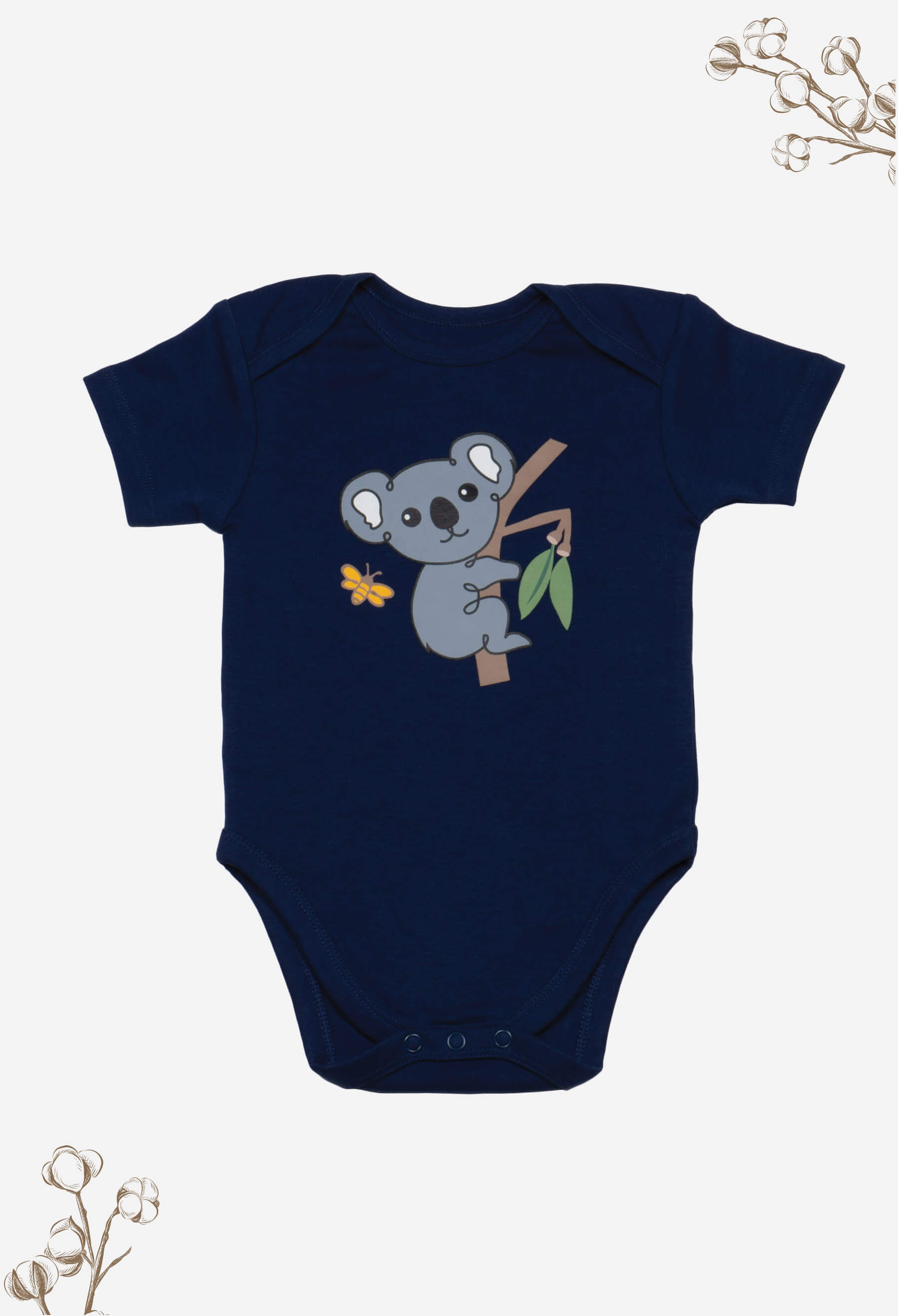 100% Organic Cotton Short Sleeve Baby Bodysuit