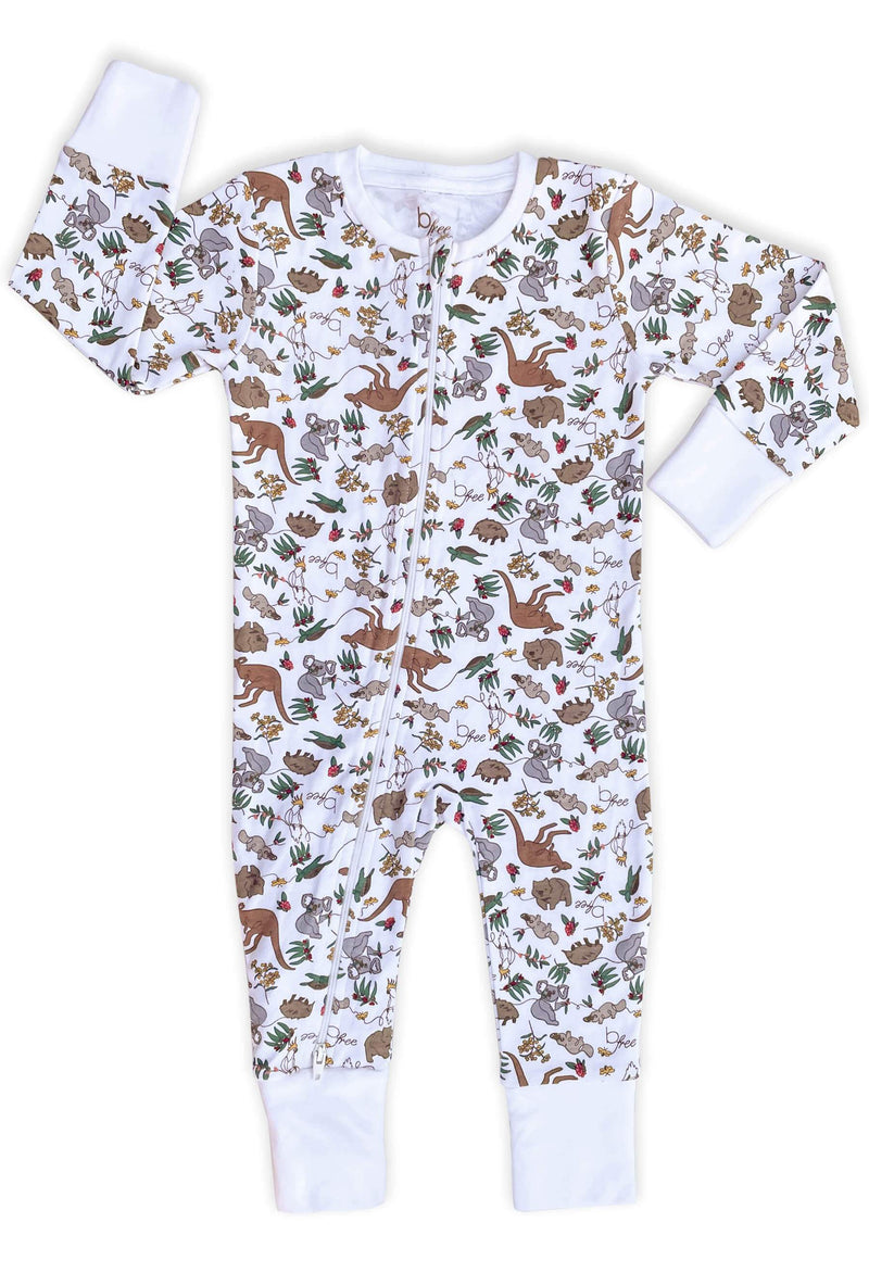 4 Pack 100% Organic Cotton 2-Way Zip Baby Sleepsuit with Foldable Mitts