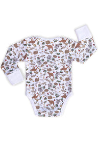 Long Sleeve Baby Bodysuit - 100% Organic Cotton - Native Aussie Animals