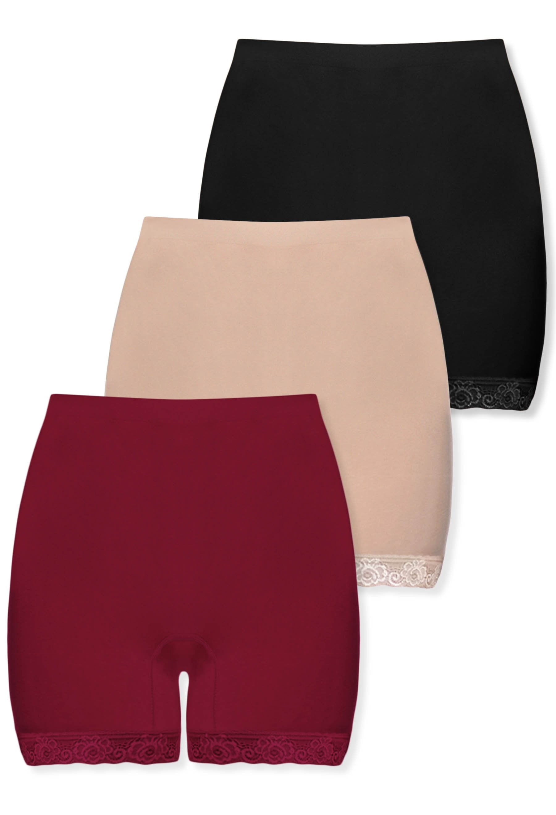 Curvy Anti Chafing High Rise Petite Cotton Shorts - 3 Pack