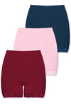 Plus Size Anti Chafing High Rise Petite Cotton Rich Shorts - 3 Pack