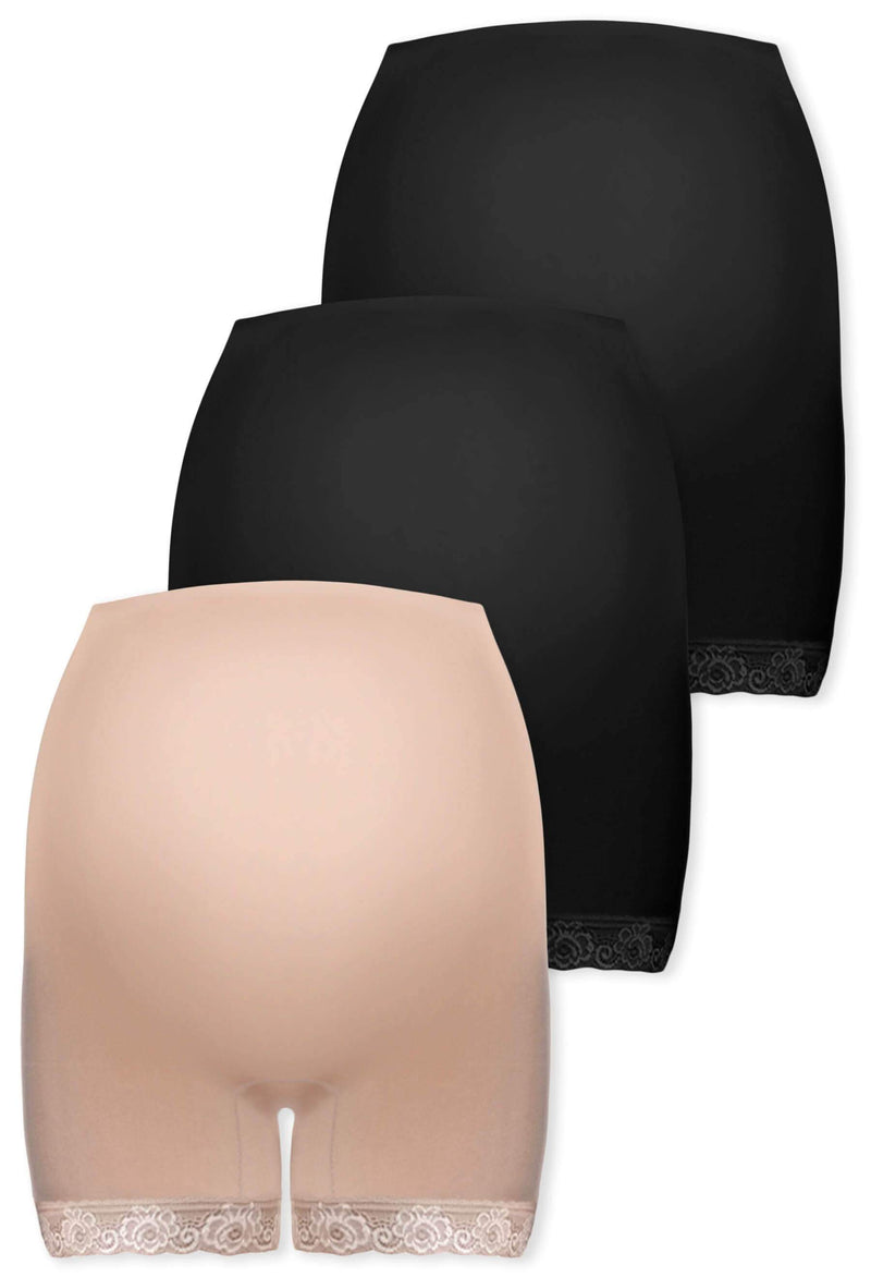 Maternity Anti Chafing High Rise Petite Cotton Shorts - 3 Pack