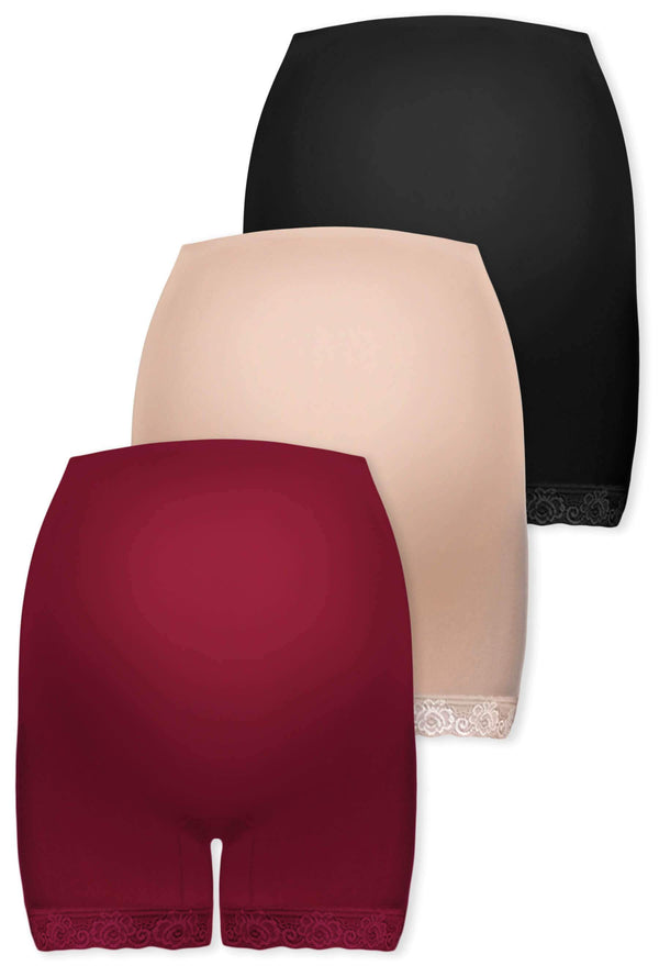 Maternity Anti Chafing High Rise Petite Cotton Rich Shorts - 3 Pack