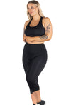 Plus Size High Waisted 3/4 Capri Gym Leggings (Lint & Pet Hair Resistant)