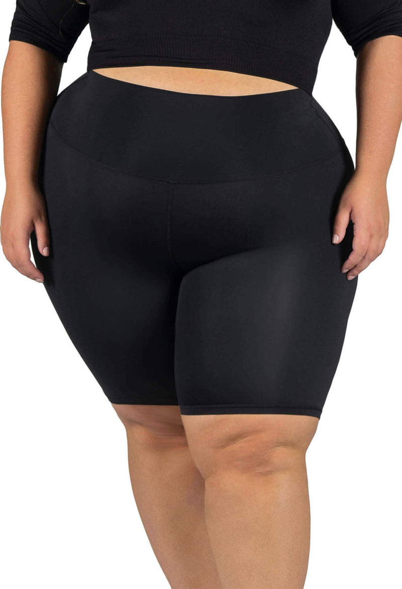 Plus Size High Waisted Long Biker Shorts (Lint & Pet Hair Resistant)