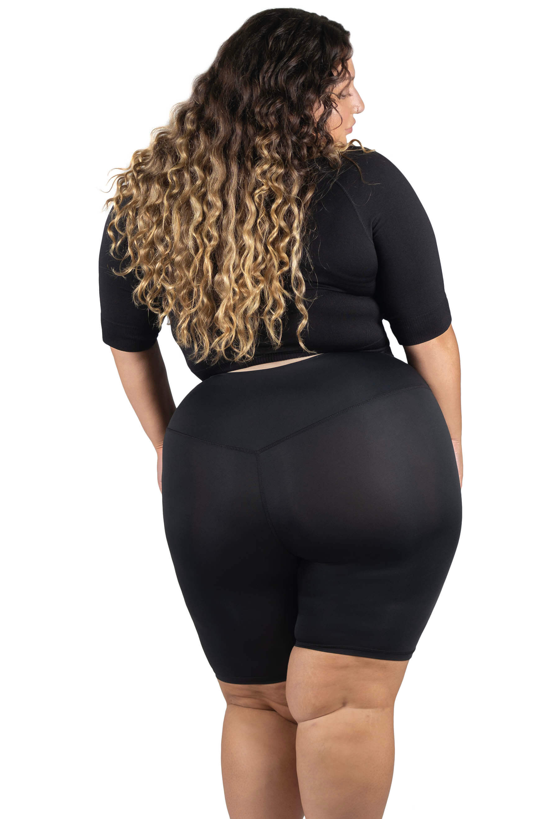 Plus Size High Waisted Long Biker Shorts (Lint & Pet Hair Resistant)