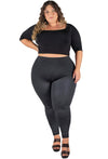 Plus Size High Waisted Black Leopard Print Leggings