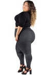 Plus Size High Waisted Black Leopard Print Leggings