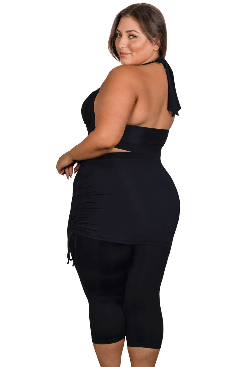 Plus Size Anti Chafing Swim Tights with Skirt