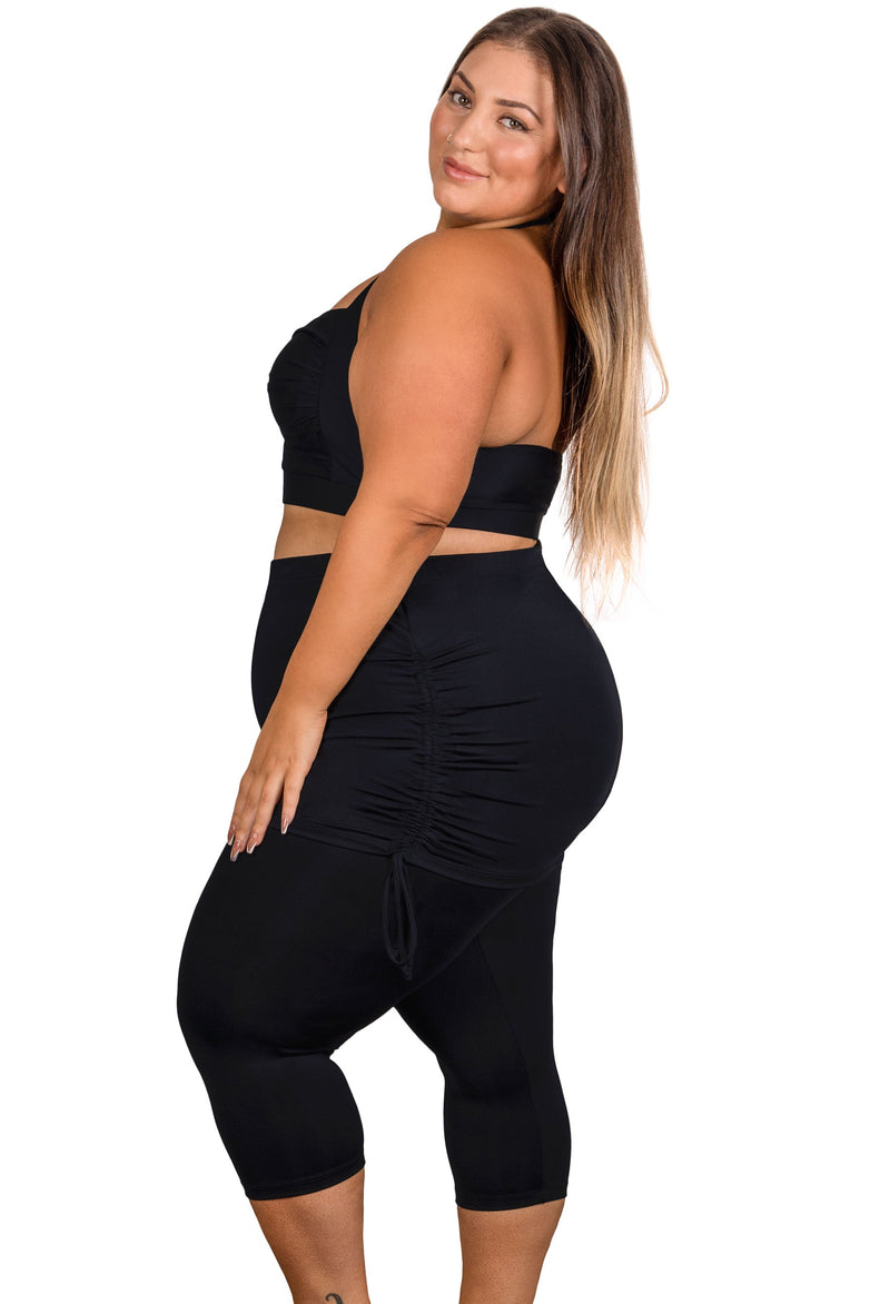 Plus Size Anti Chafing Swim Tights with Skirt