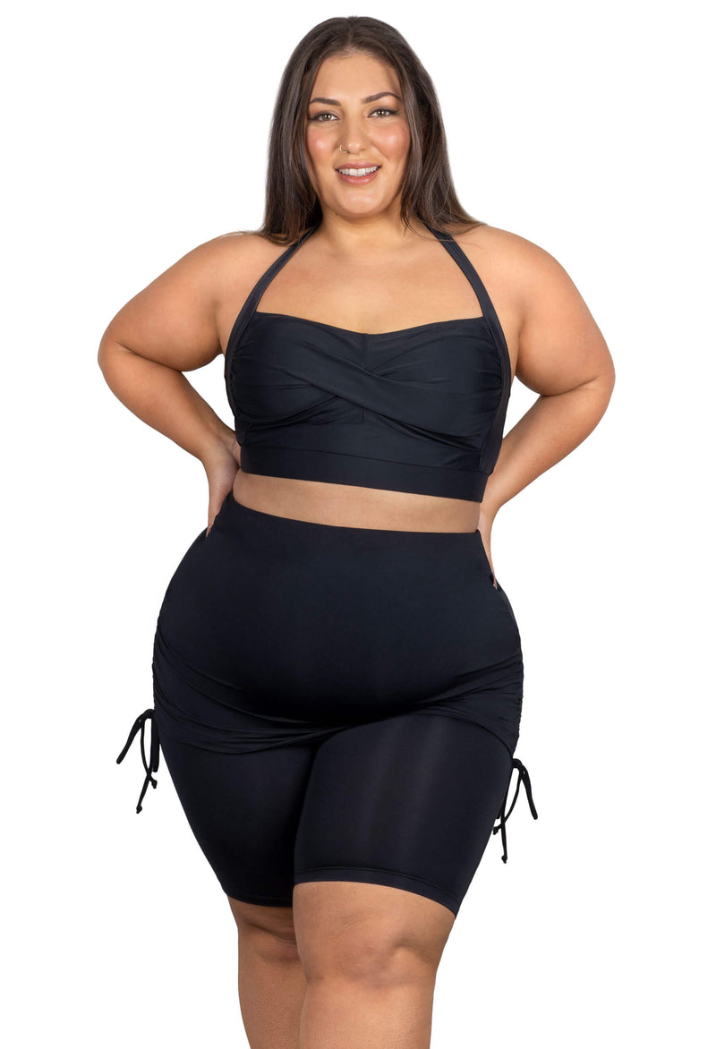 Plus Size Anti Chafing Swim Shorts with Skirt