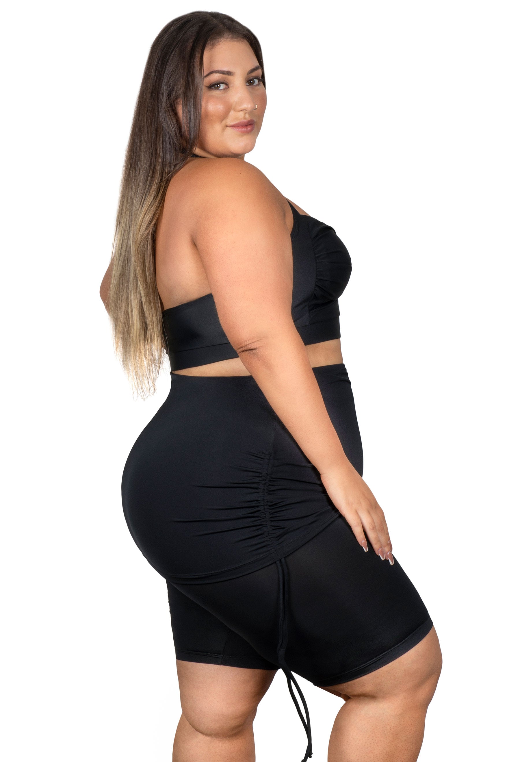 Plus Size Anti Chafing Swim Shorts with Skirt