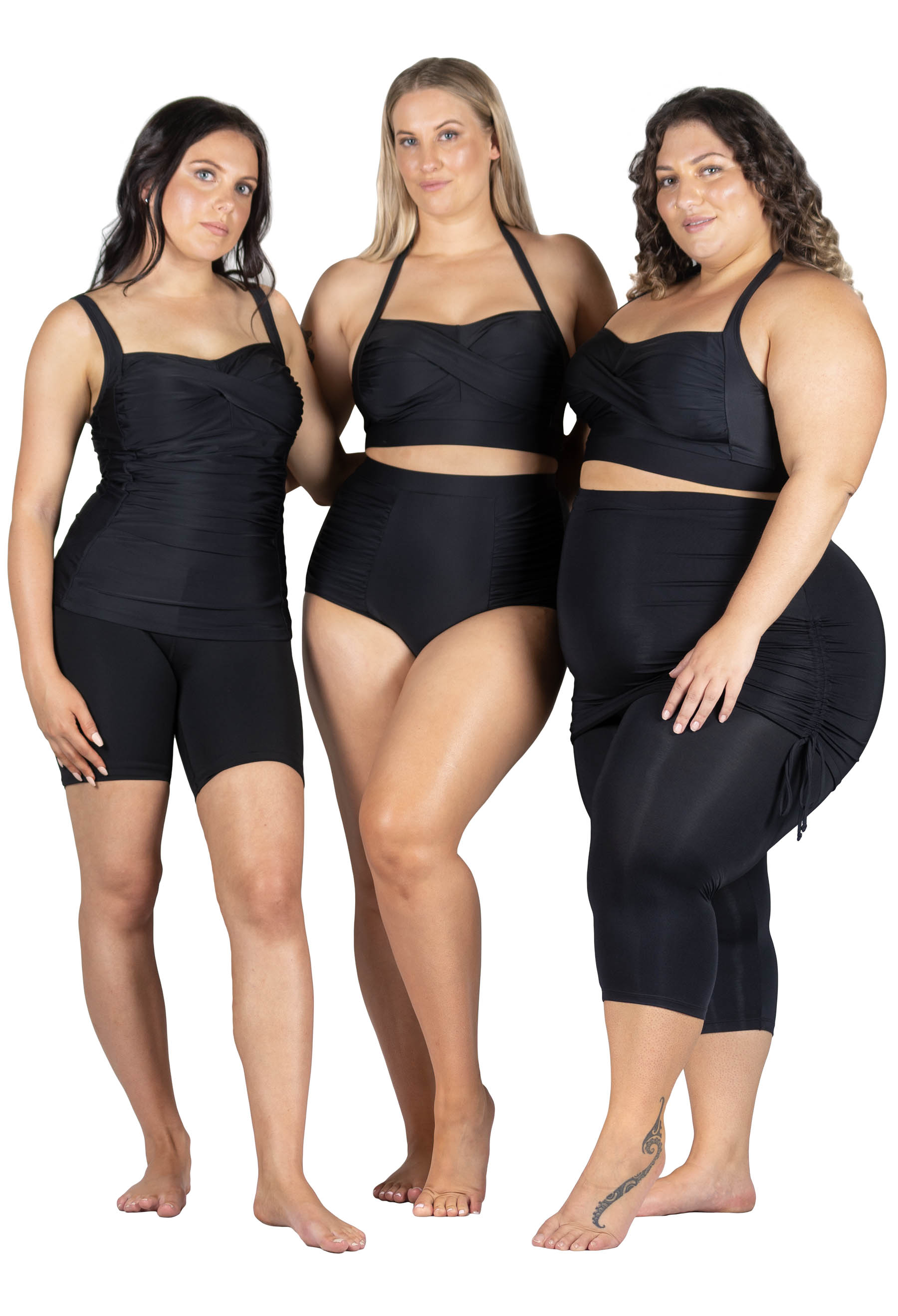 Plus Size Anti Chafing Swim Shorts with Skirt