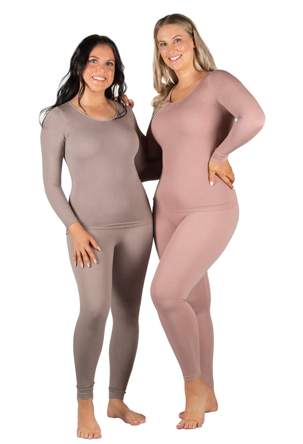 Seamless Long Sleeve Thermal Top  Leggings Set Warm Winter